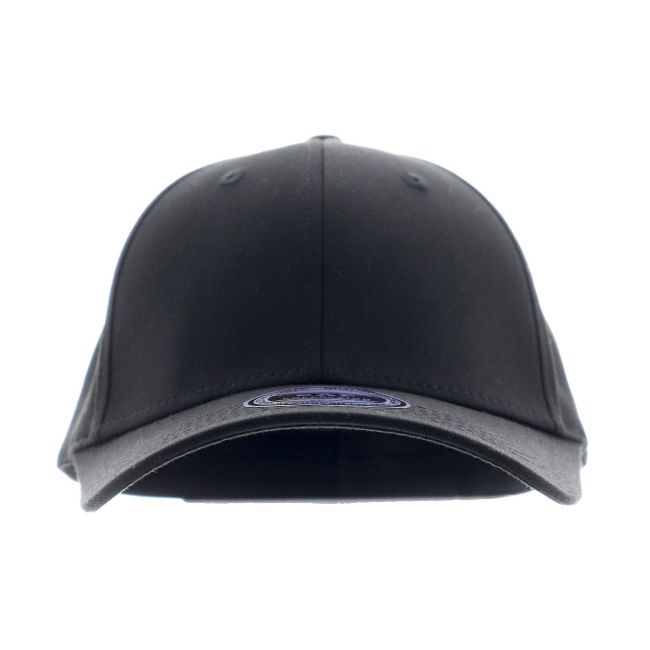 Baseball Cap w/Elastic Band Black Size L/XL