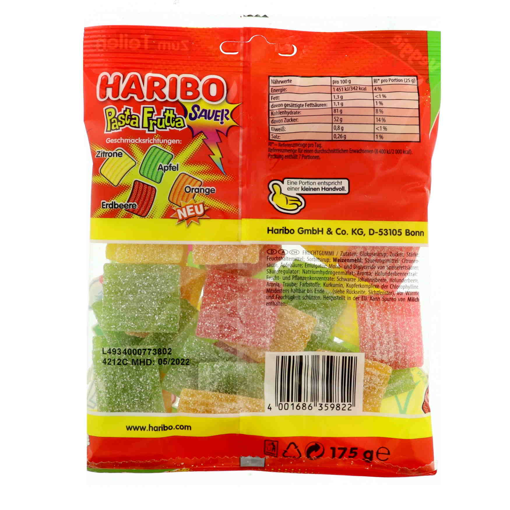 Haribo Pasta Frutta Sauer 175g Veggie