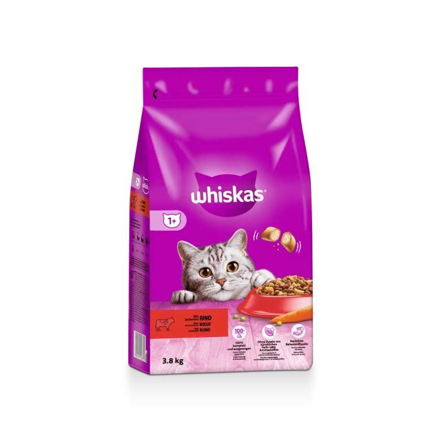 Whiskas 1+ Beef 3,8kg