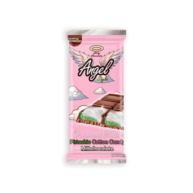 Angel Style Pistachio Cotton Candy Milkchocolate 100g