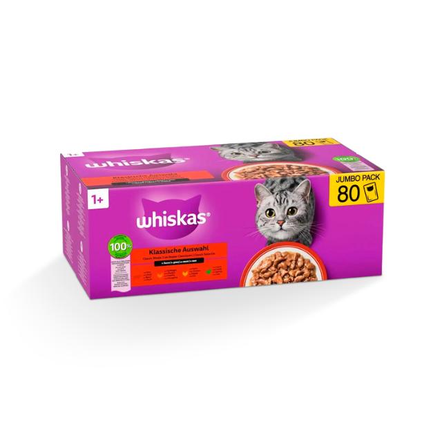 Whiskas Classic Meals in Gravy 80x85g Jumbo Pack