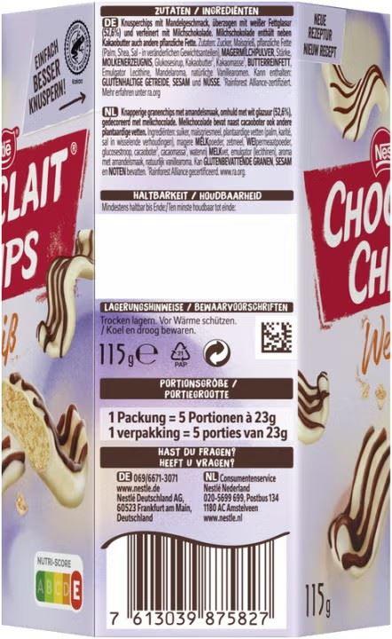 Choclait Chips Weiß 115g