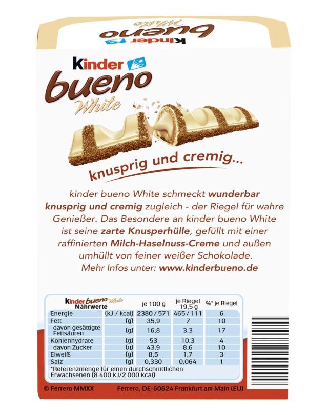 Kinder Bueno White T6 - 117g