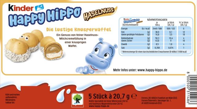 Kinder Happy Hippo Haselnuss T5 103,5g