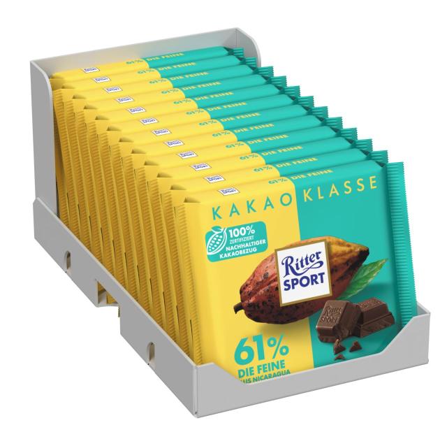 Ritter Sport Kakao Klasse 61% Die Feine aus Nicaragua 100g