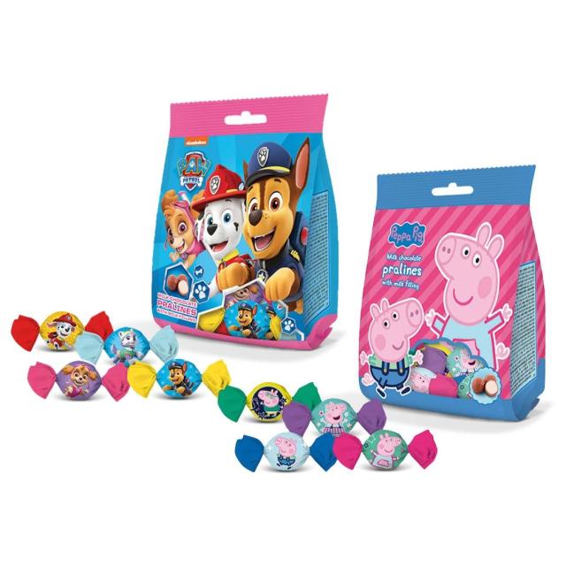 Paw Patrol/Peppa Pig Milk Chocolate Pralines 100g