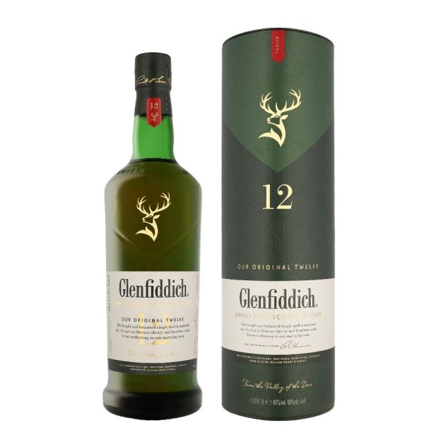 Glenfiddich 12YO Whisky 40% - 1l