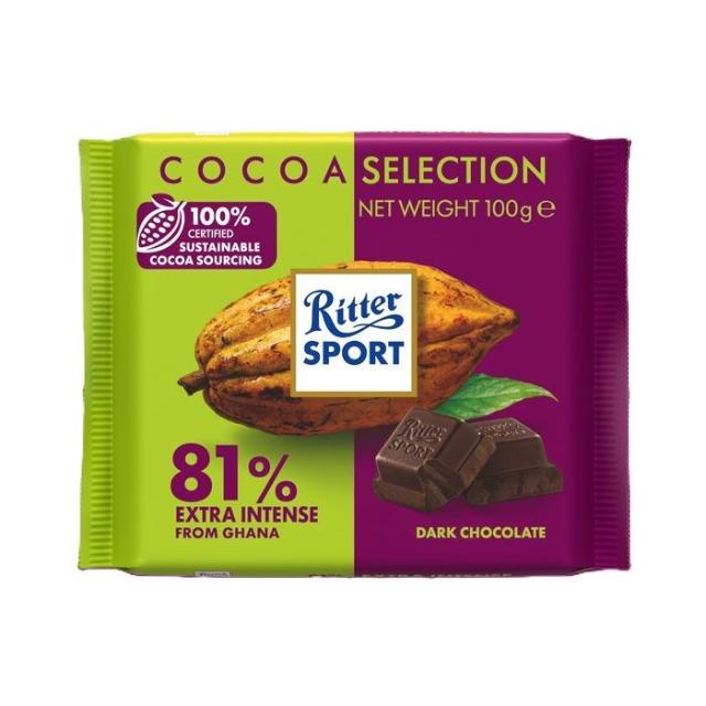 Ritter Sport Extra Intense from Ghana 81% 100g - ITR