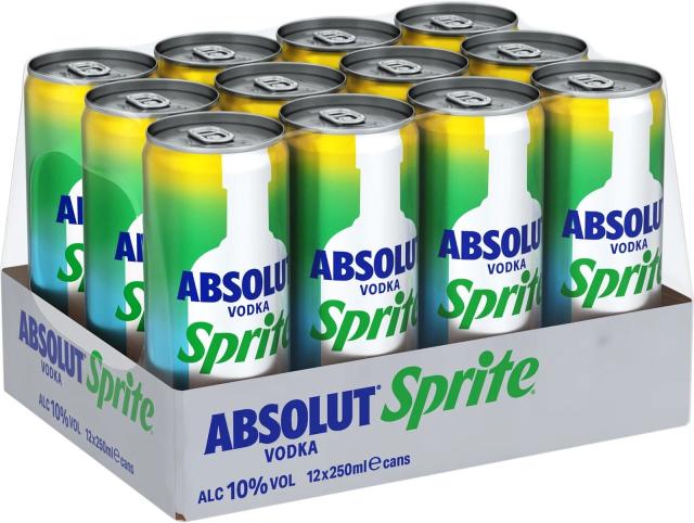 DPG Absolut Vodka Sprite 10% - 12x250ml Can