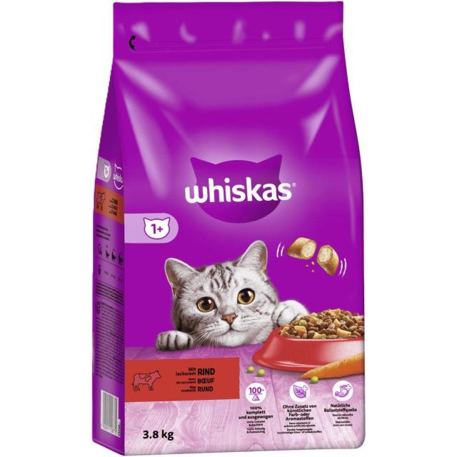 Whiskas 1+ Beef 3.8kg