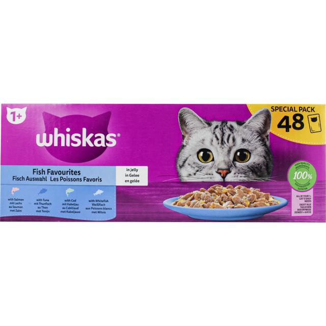 Whiskas Fish Favourites in Jelly 48x85g Special Pack