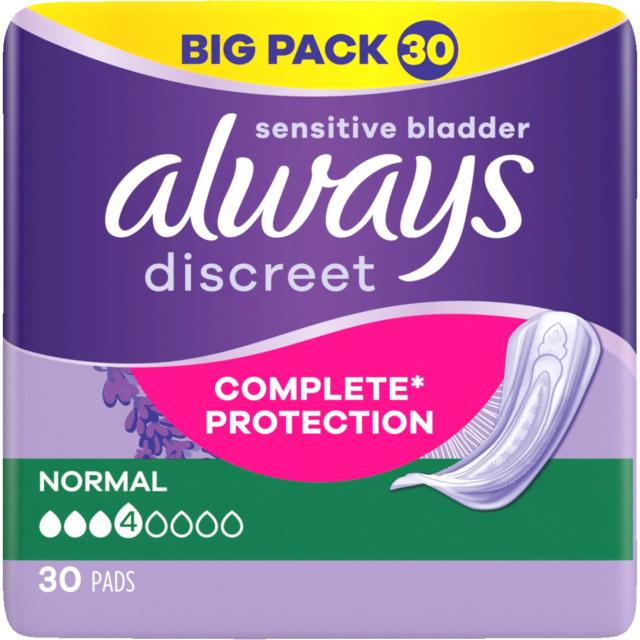 always discreet Complete Protection Normal 30 pads