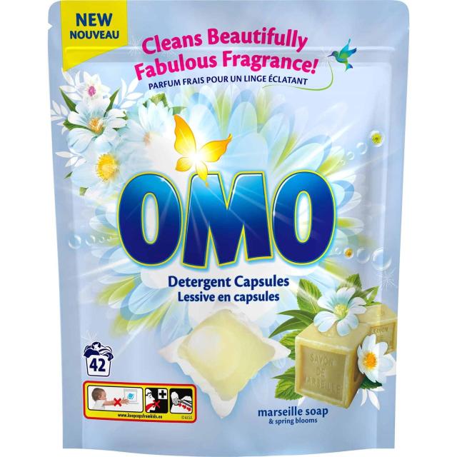 OMO Detergent Capsules marseille soap & spring blooms 42 pcs.