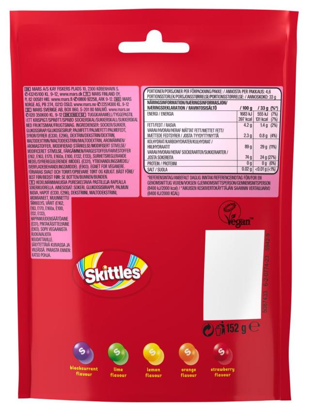 Skittles Fruits 152g