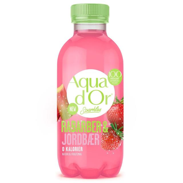 Aqua d'Or Sparkles Rabarber & Jordbær 20x300ml Bottle PET - 0 kalorier