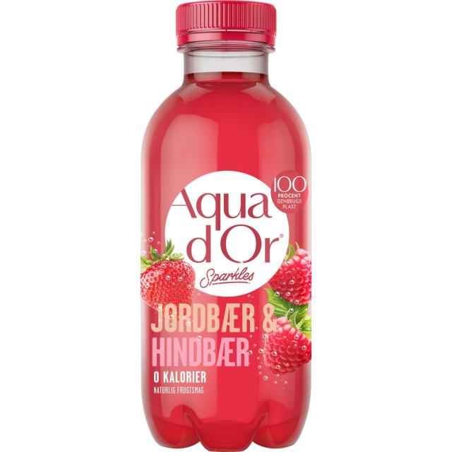 Aqua d'Or Sparkles Jordbær & Hindbær 20x300ml Bottle PET - 0 kalorier