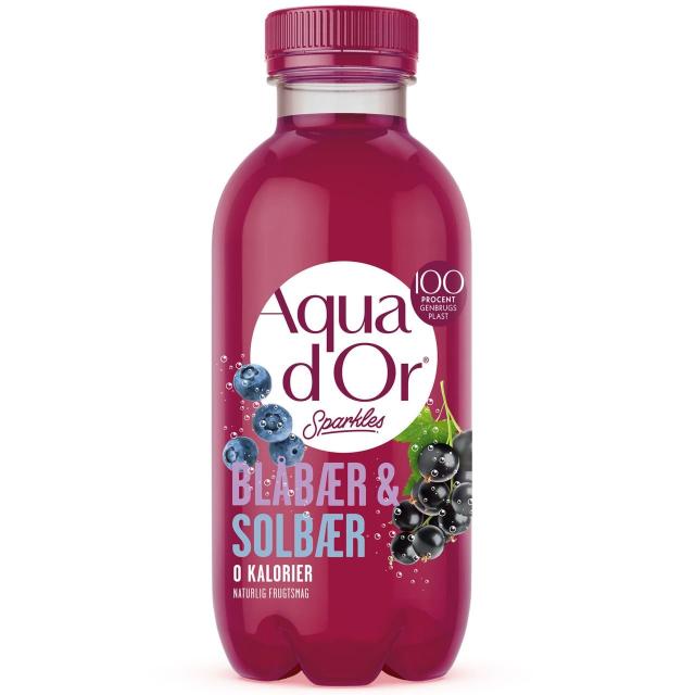 Aqua d'Or Sparkles Blåbær & Solbær 20x300ml Bottle PET - 0 kalorier
