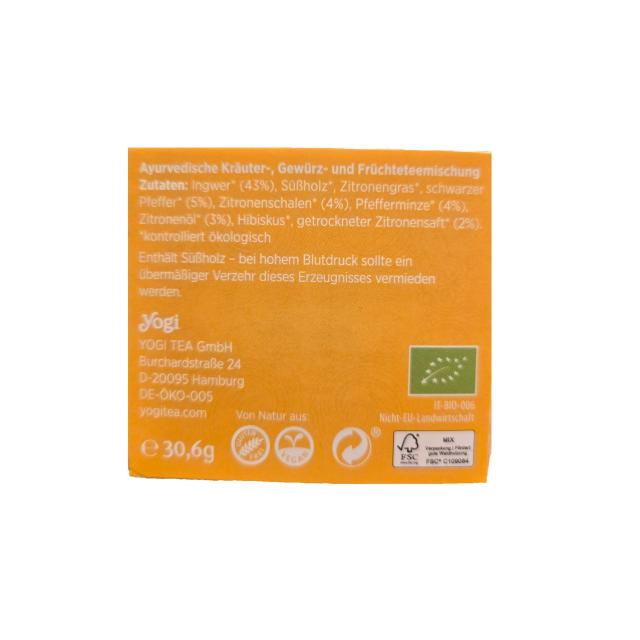 Yogi Tea Ingwer Zitrone 17 pcs. 30,6g - Bio DE-ÖKO-034