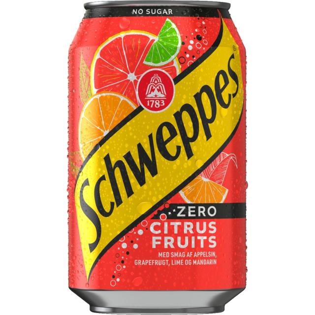 Schweppes Citrus Fruits Zero 12x330ml Can