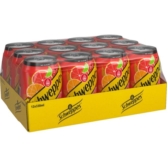 Schweppes Citrus Fruits Zero 12x330ml Can