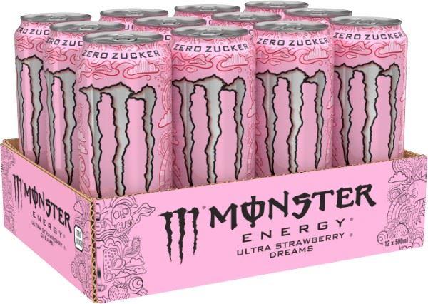 Monster Energy Ultra Strawberry Dreams Zero Sugar 12x500ml Can CCEP