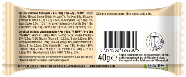FulFil Vitamin & Protein Riegel White Chocolate Cookies & Cream 40g