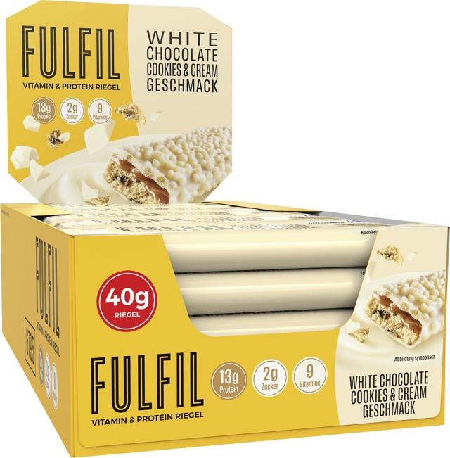 FulFil Vitamin & Protein Riegel White Chocolate Cookies & Cream 40g