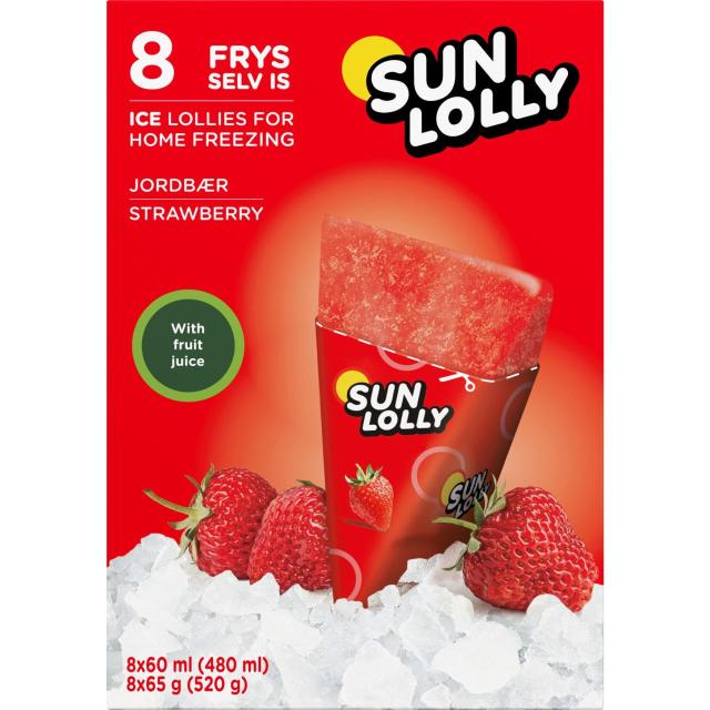 Sun Lolly Jordbær / Strawberry 8-pack Disp.