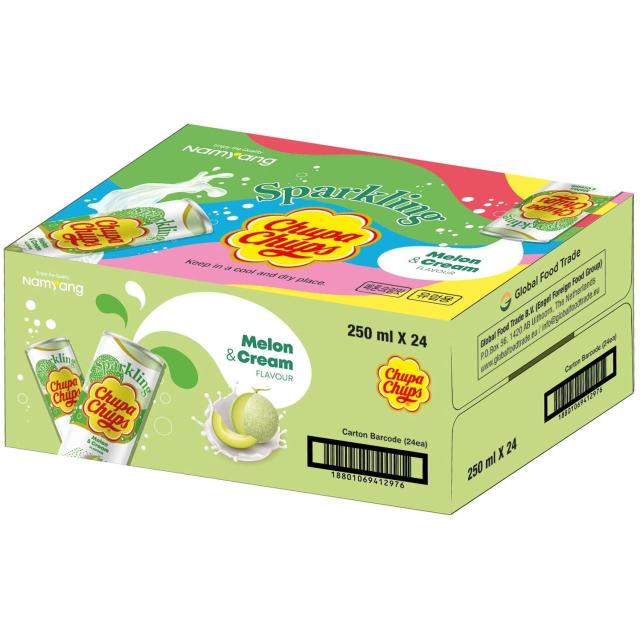 Chupa Chups Sparkling Melon & Cream Flavour 24x250ml Can