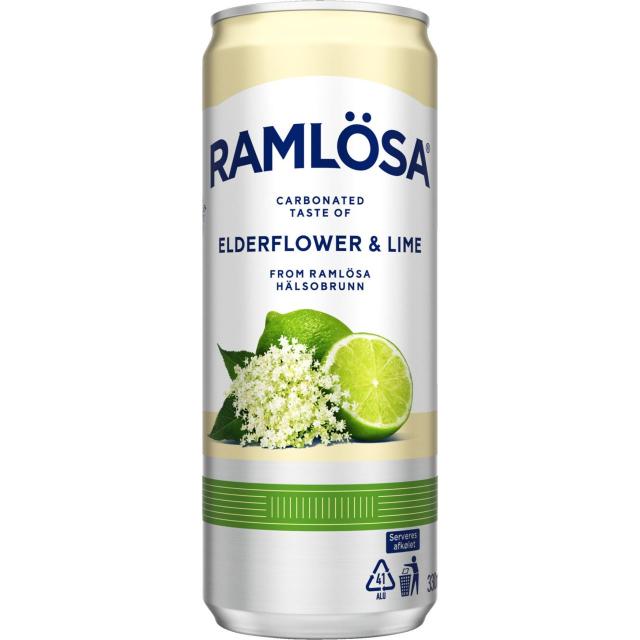 Ramlösa Carbonated Elderflower & Lime 24x330ml Can