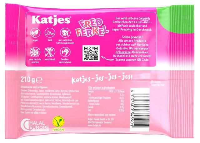 Katjes Fred Ferkel 210g - vegan
