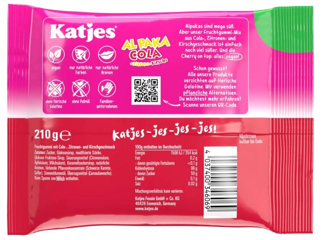 Katjes Al Paka Cola 210g - vegan