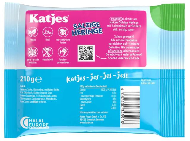 Katjes Salzige Heringe 210g - vegan
