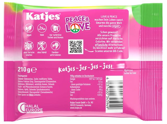 Katjes Peace & Love 210g - vegan
