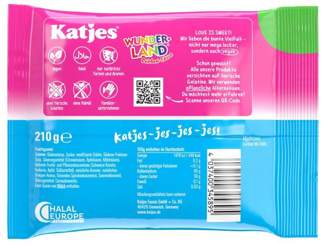 Katjes Wunderland Rainbow-Edition 210g - vegan