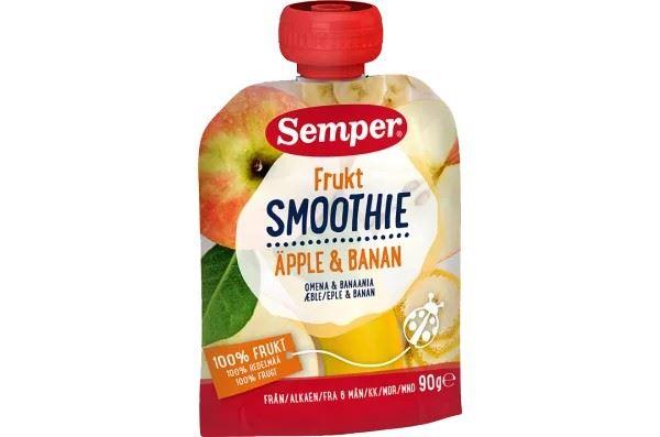 Semper Smoothie Frukt Apple & Banana 6M 90g