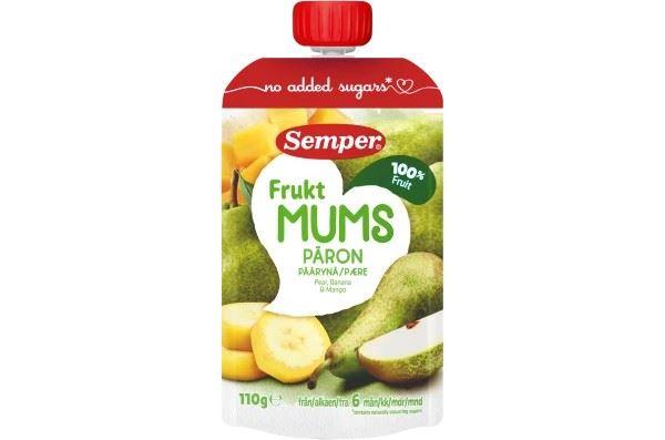 Semper Frukt Mums Pear, Banana & Mango 6M 110g