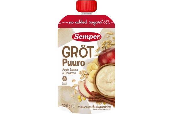 Semper Porridge with Apple, Banana & Cinnamon 6M 120g