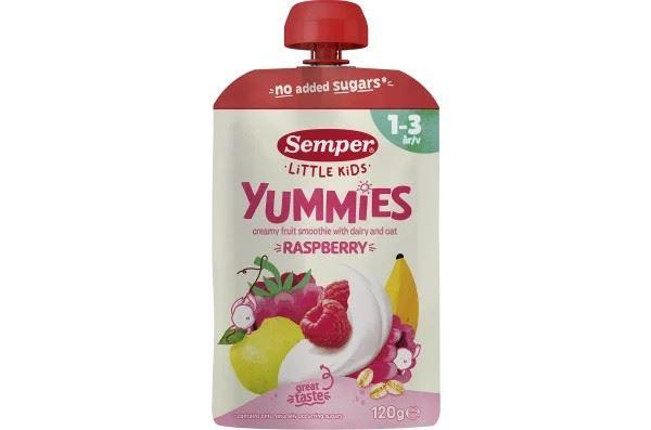Semper Little Kids Yummies Raspberry, Apple, Banana, Diary & Oat 1-3Y 120g