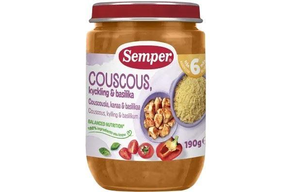 Semper Couscous, Chicken & Basil 6M 190g