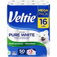Veltie Paper Towel Pure White 16 Rolls 3ply