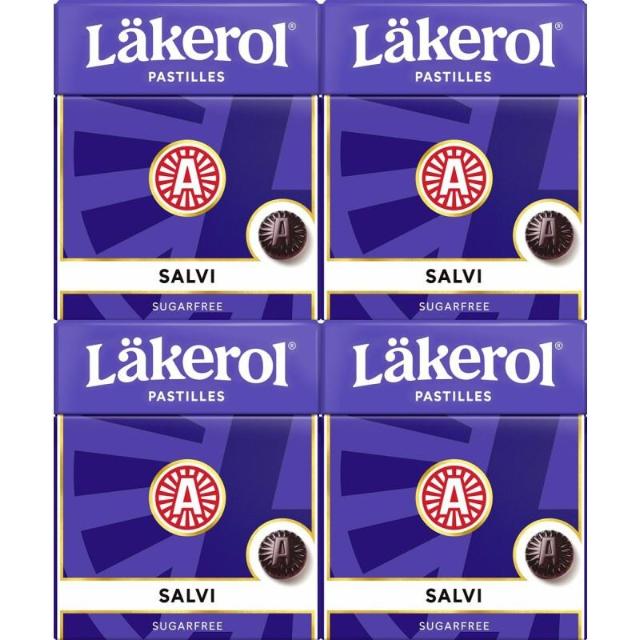 Läkerol Pastilles Salvi 4x25g - sugar free