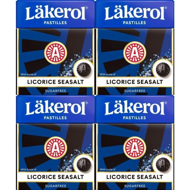 Läkerol Pastilles Licorice Seasalt 4x25g - sugar free