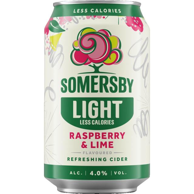 Somersby Raspberry & Lime Light 4% 18x330ml Can
