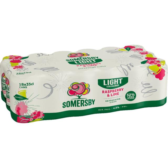 Somersby Raspberry & Lime Light 4% 18x330ml Can