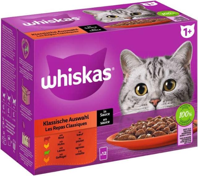 Whiskas 1+ Classic Variety in Gravy 12x85g