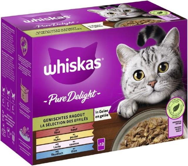 Whiskas Pure Delight Mixed Ragout in Jelly 12x85g