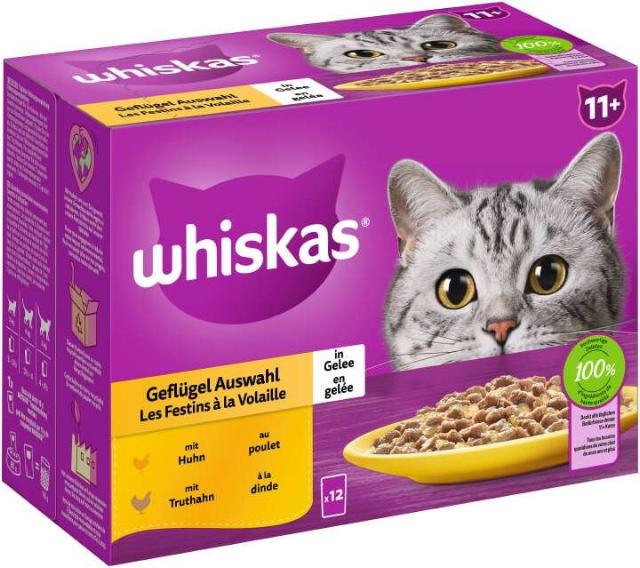 Whiskas 11+ Poultry Variety in Jelly 12x85g