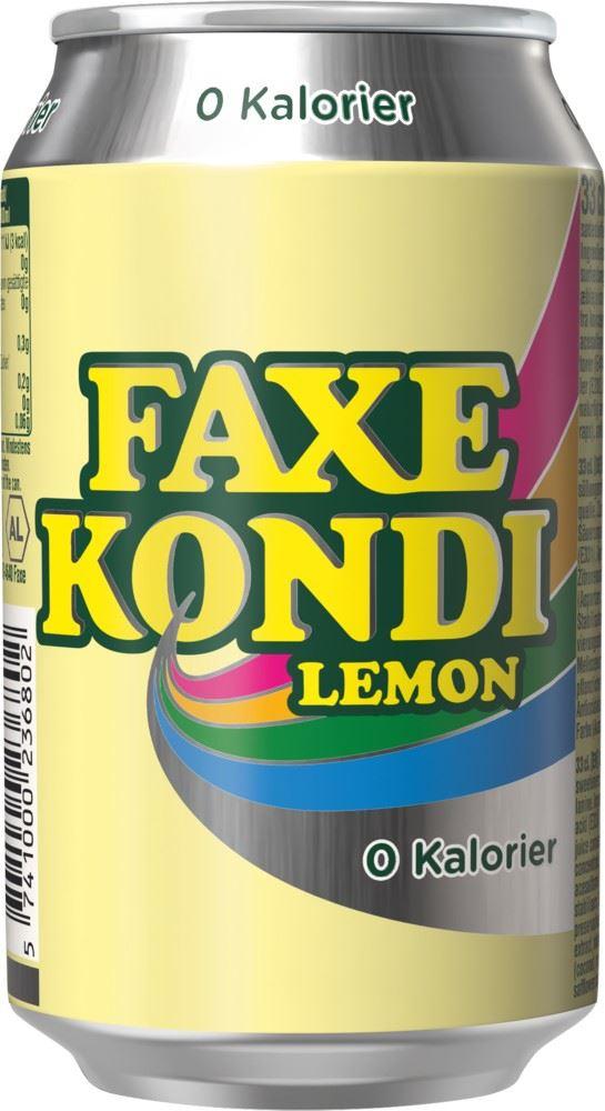 Faxe Kondi Lemon 0 Kalorier 18x330ml Can