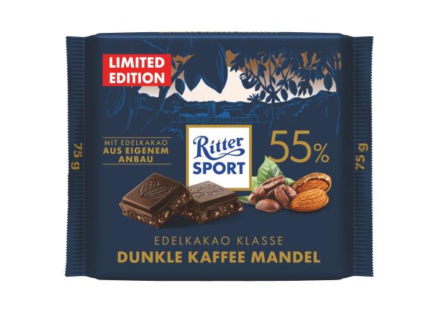 Ritter Sport Edelkakao Klasse 55% Dunkle Kaffee Mandel 75g